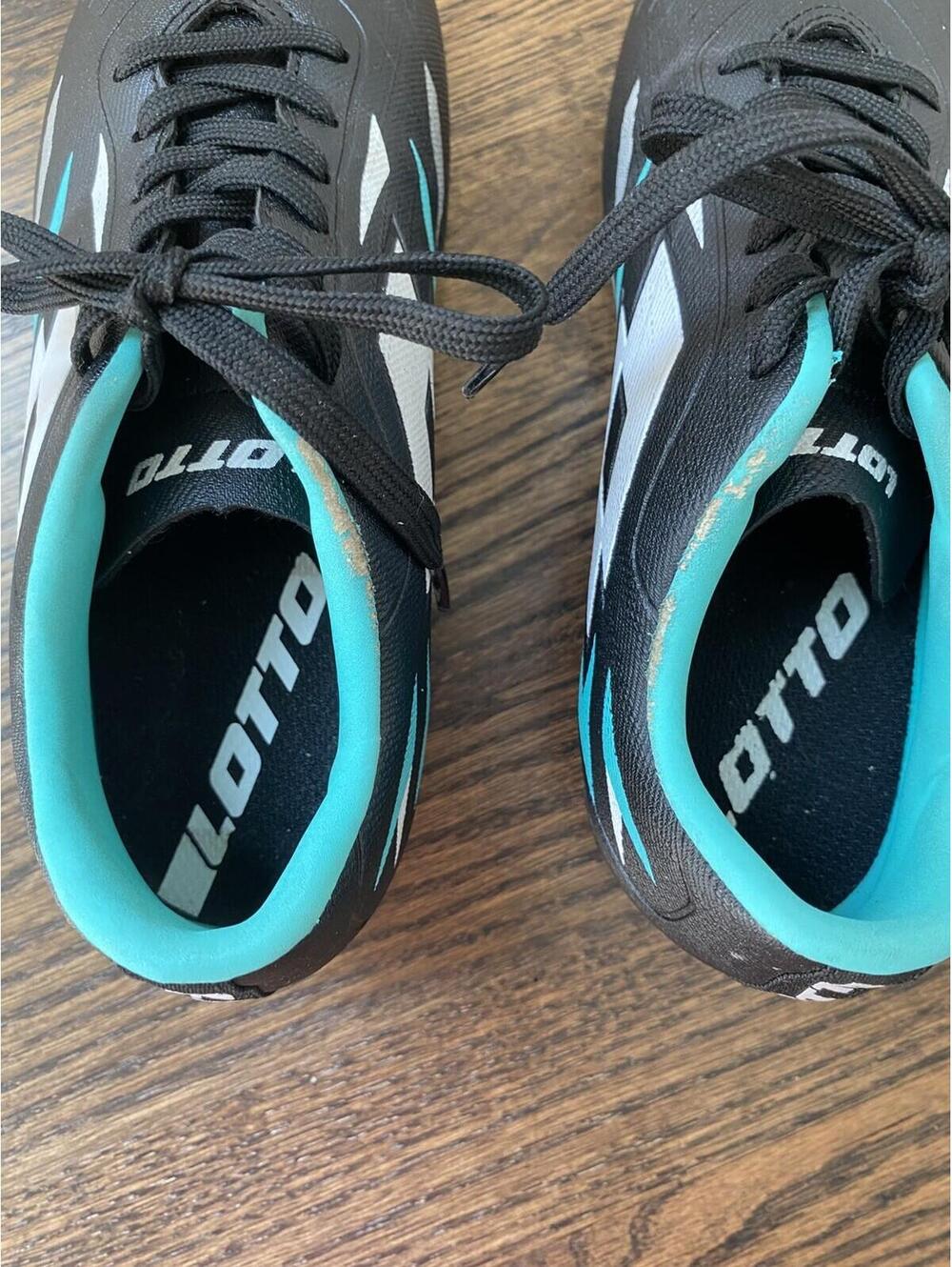 Lotto Solista Youth Soccer Cleats Shoes Size 1.5 Black Teal 218136 - Picture 8 of 9